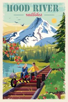 Hood River Railbikes Poster